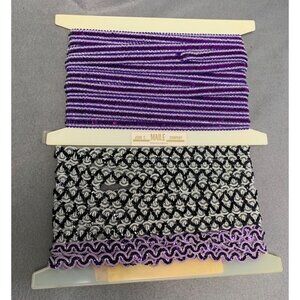John C. Maile Company Ruffled Trim Bundle Black & Purple 84 Ft